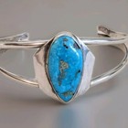 Navajo Silver Bracelet Antique Native American Turquoise Old Pawn Cuff 1920