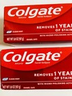 2 Colgate Optic White Stain Fighter Toothpaste Clean Mint Paste With Baking Soda