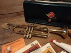Vintage 1970 s Bundy Trumpet Set By Selmer Co  With Case And Wa-wah