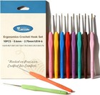 10pcs Small Crochet Hooks Set 0 6mm-2 75mm  Gold-plated Steel   Ergonomic Sof   