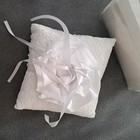 Wedding Ring Pillow  New  White  Satin And Sequence 
