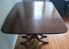 Antique Duncan Phyfe Style Triple Pedestal Mahogany Drop-leaf Dining Table Claw