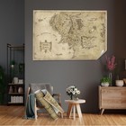 Vintage Fantasy World Map Canvas Medieval Adventure Wall Art