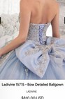 Ladivine 15715 Xs Blue silver Tulle Ballgown Sequin Beaded Bow Corset