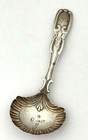 English Sterling Tea Caddy Spoon Shell Bowl Lea   Clark Birmingham 1825