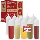 Plastic Squeeze Bottles  24 Oz    10 Pack   Condiment Squeeze Bottles For Sau   