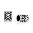 925 Sterling Silver Viking Rune Futhark Inguz Beard Hair Bead Dreadlocks