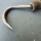 Vintage Primitive Hay Bale Hook Wood Handle Rustic Farm Tool Ice Meat Hook 7 5   