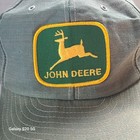 Vtg 1980s-90s John Deere Cap Snapback Light Green Denim Tractor Farm Louisville