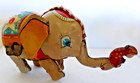 Vintage Wind-up Tin Toy Circus Elephant With Monkey Riding Truck   works   rare