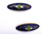 Very Old French Antique 1 1 8    Long        Wide Brass Enamel Champleve Buttons