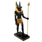Ancient Egyptian Standing Anubis God Of The Afterlife With Spear Figurine 8 Inch