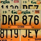 1990s Georgia Peach Vintage Graphic License Plate Tags Random Numbers