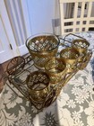 Culver  Signed Glassware And Bar Set 22k With Ice Bucket And Carrier