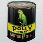 Polly Sign Motor Oil Gasoline Embossed Metal Tin Vintage Style 11x16   Can