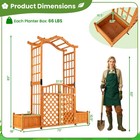 Garden Arbor W  Gate   2planter Boxes  83  Wooden Garden Arch W drainage Holes