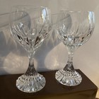 Baccarat Crystal Massena Water - Xl Wine Glasses 7-1 2  Set Of 2 Mint Condition