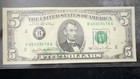 1981  5 Five Dollar  Federal Reserve Note  uncirculated -rare    Error Print