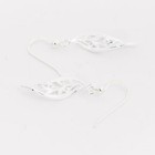 New Sterling Silver 925 Wavy Leaf Dangle drop Nature Earrings