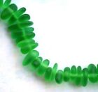 Pebble Beads  Shamrock Green W sea Glass Finish  6x9mm  22 Pcs 