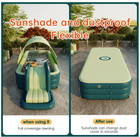 Extra Large Inflatable Pool With Slide  canopy  Dust Cover 118 11  X118 11 x9 06