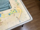 Vintage Babee Tenda Feeding Play Table walker Attached Seat Wooden Folding