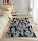 Black   Grey Camouflage Rug For Adults  30 x46 
