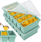 1 2 Cup Silicone Freezer Molds With Lid  Soup Container Style Ice Cube Trays    