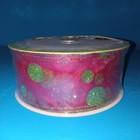 Sam s Club 2 5    X 50 Yd Designer Wired Ribbon Red Green Polka Dots W Glitter Nos