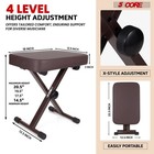 5 Core Keyboard Bench 3  Padded Piano Stool Adjustable 20 5  Heavy Duty Portable