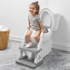 2025 Potty Training Toilet Seat With Step Stool Ladder Soft Cushion Light Grey