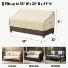 Waterproof 2-seater Outdoor Loveseat Cover Heavy Duty 58 w 32 d 31 h Brown-khaki