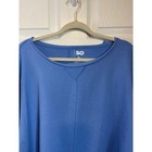 So Waffle Knit Pullover Top Blue Xl Long Sleeve Casual Comfortable