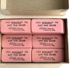Vtg Empire Pencil Pedigree Soft Pink Pliable Erasers 2525 Orig Box Lot-8 New Nos
