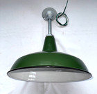 Benjamin 16  Porcelain Green Barn Industrial Warehouse Light Enamel Vintage B