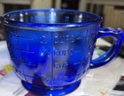 Cobalt Blue Juicer Reamer Glass 2-piece Measuring Cup Set  Vintage Reamer 
