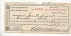 1898 Mormon  Eureka Utah Certificate Of Deposit  Money Order Account
