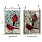 River Of Goods Stained Glass Window Panel 18 5 h Vertical Wall Hanging Red