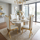 Luxury 2set Of White Faux Leather Dining Chairs High Back Stainless Steel Chairs
