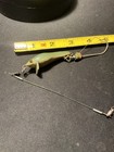 Vintage Rare Antique Fishing Lure  Crackle Back Green Color Weedless Hook Leader
