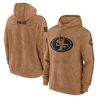 2023 Men s Brown Salute To Service Sideline Therma Pullover Hoodie Sweatshirt