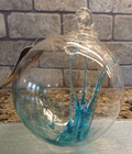 Nib Luke Adam Studio Art Glass 4   Wishing Ball Ornament Witches Orb  glacier 
