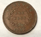 Elf Sarawak 1 Cent 1937 H   C  V  Brooke Rajah