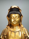 20  Tibetan Buddhism Bronze 24k Gold Guanyin Kwan-yin Bodhisattva Buddha Statue
