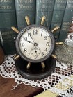 Chelsea Clock Co  Ships Wheel Desk Clock 1930 s Good Condition Rare Hard To Find