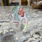Hand Painted Fenton Glass Floral Egg  Limited Edition 2528 Signed Macku