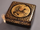 Japanese Lacquer Sweets Box 11 25inch Gold Phoenix   Arabesque Meiji Era 19th