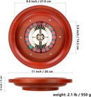 Wood Casino Style 11 Inch Size  Roulette Wheel Gambling Gaming Portable Game