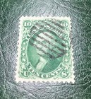 Us Scott 68 10c Washington Green Fvf Used Fancy Cancel Pretty  1861 