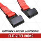 Pro Basket Tie Down Car Tire Strap Tow Dolly Flat Hook With Rubber Sleeve 2 Pack